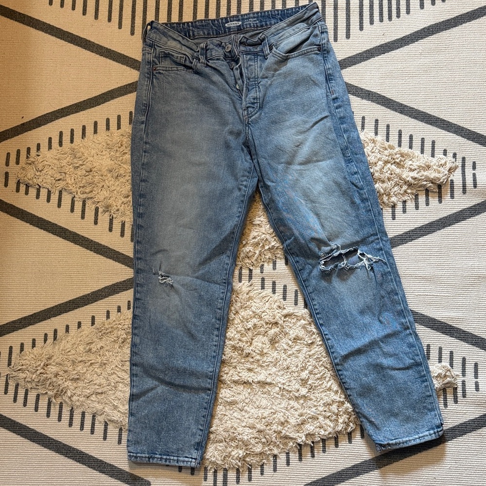 Old Navy Blue Relaxed Jeans with Vintage Distressing
